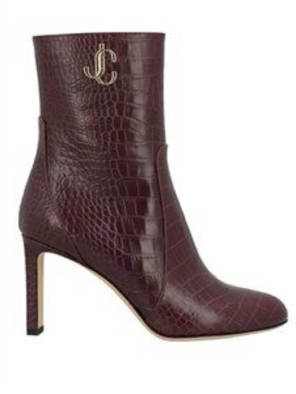 ✨Brand New✨ Jimmy Choo Burgundy Croc-Embossed Leather Ankle Boot